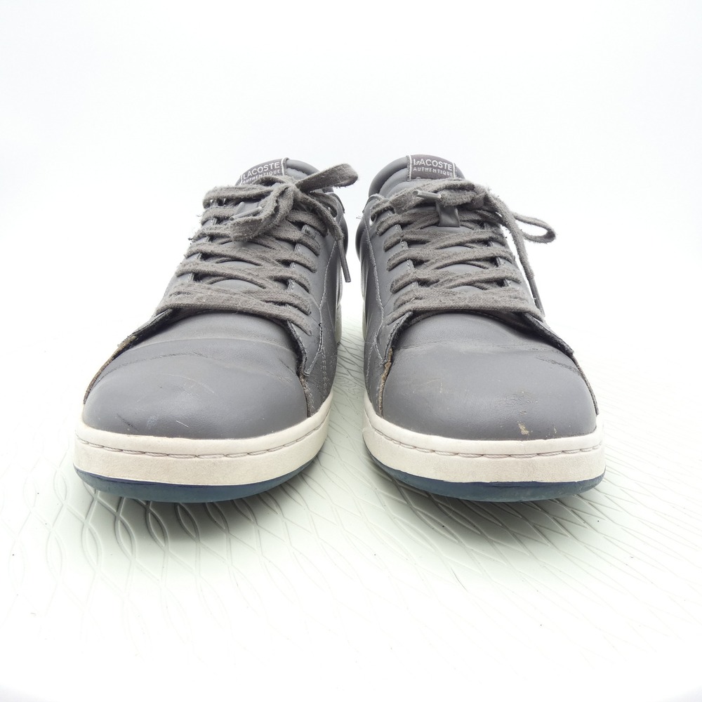 Lacoste Carnaby Evo CT8 SPM Mens Grey Leather Sneakers Size 10 Low Top Shoes - Picture 2 of 10